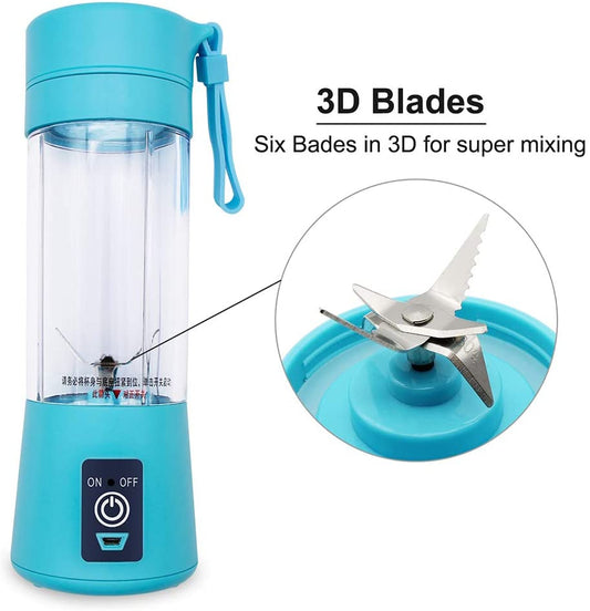 Portable Powerful 6 Blades USB Rechargeable Juicer/Blender